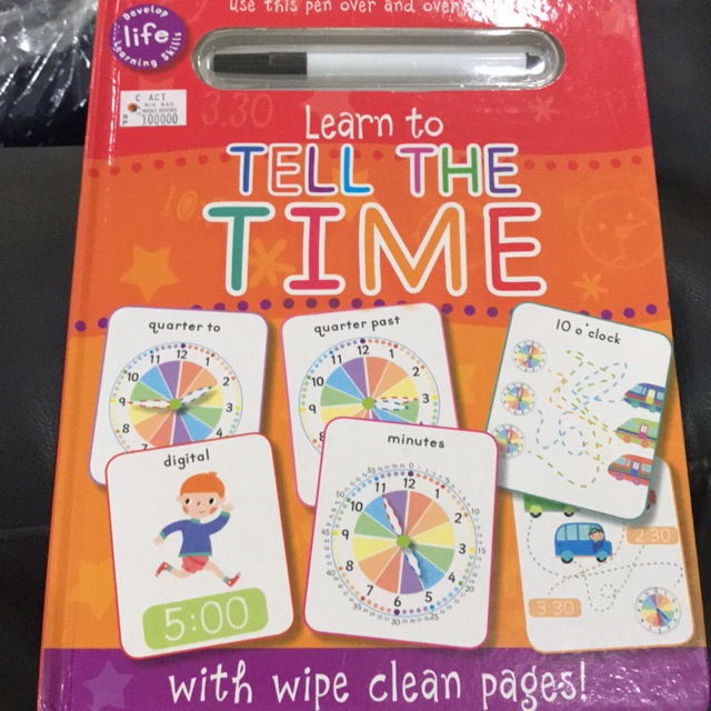 Jual Learn to tell the time with wipe clean pages | Shopee Indonesia