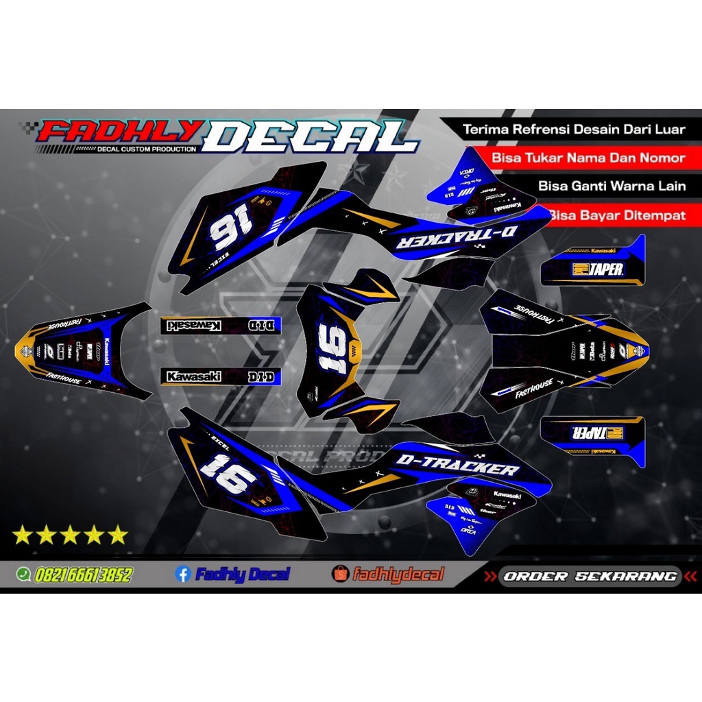 Jual Decal Dtracker New biru gold hitam Sticker Fullbody keren...(Baca ...