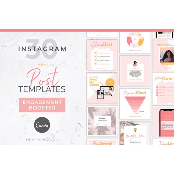 Jual Instagram Engagement Booster Versi Orange Coral - Canva Template ...