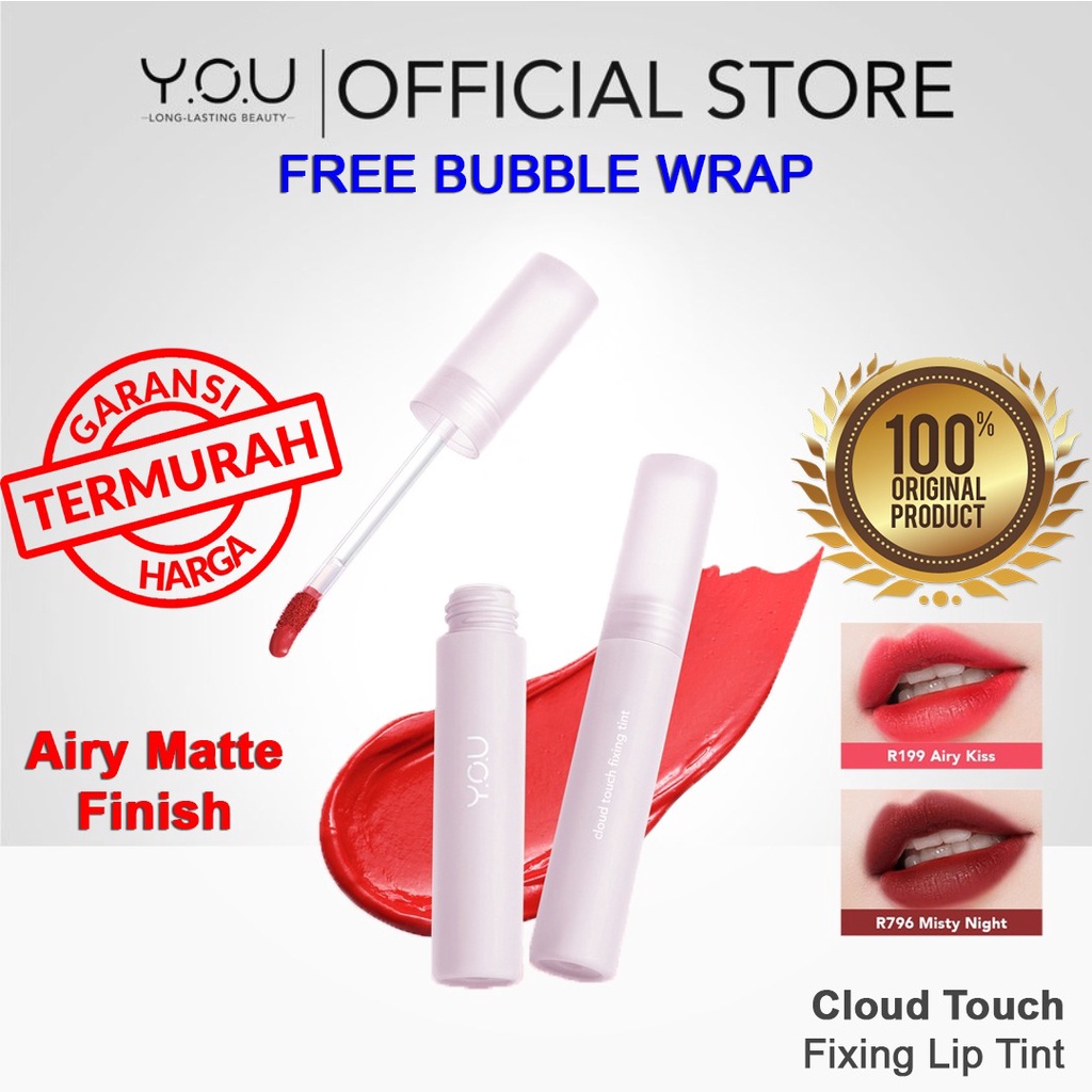 Jual YOU Cloud Touch Fixing Lip Tint Soft Velvet Finish Lip Stain Korean Style Lip Tint