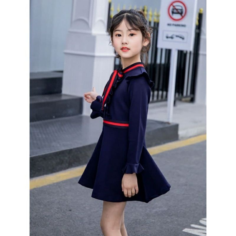 Jual [COD] Dress anak perempuan/Dress wrinkle two colour UK 3-7tahun ...