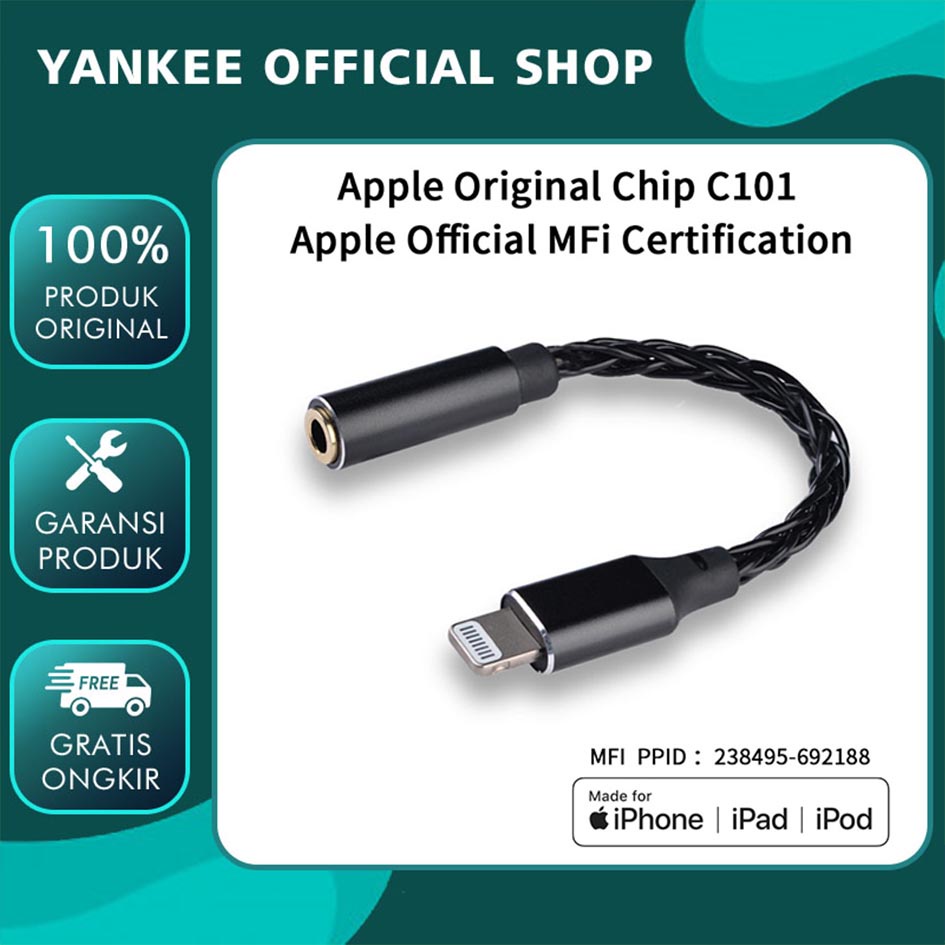 Jual JCALLY JM08L Lightning to 3.5mm Audio Jack DAC Dongle for Iphone