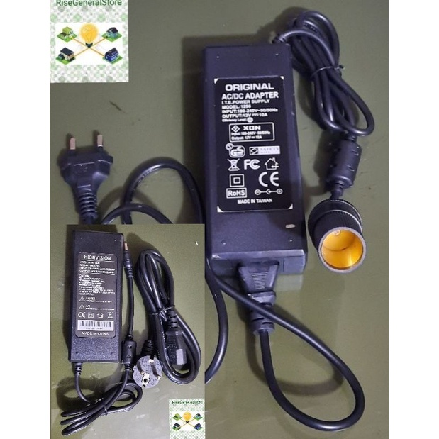 Jual Adaptor Pompa/Vacuum,Lighter Colokan Mobil 12V 10A kePLN/JACK CCTV ...
