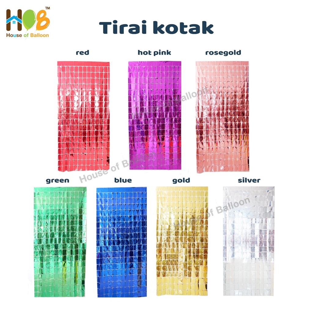 Jual Backdrop Kotak Rumbai Foil Kotak Curtain Foil Tirai Foil