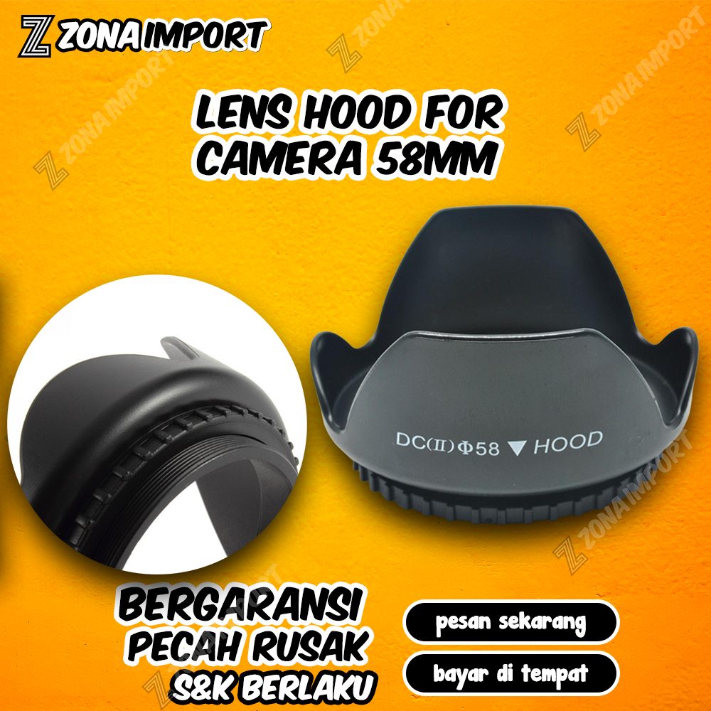 Jual Lens Hood for Cameras 58mm (Screw Mount) Hood Lensa | Shopee Indonesia