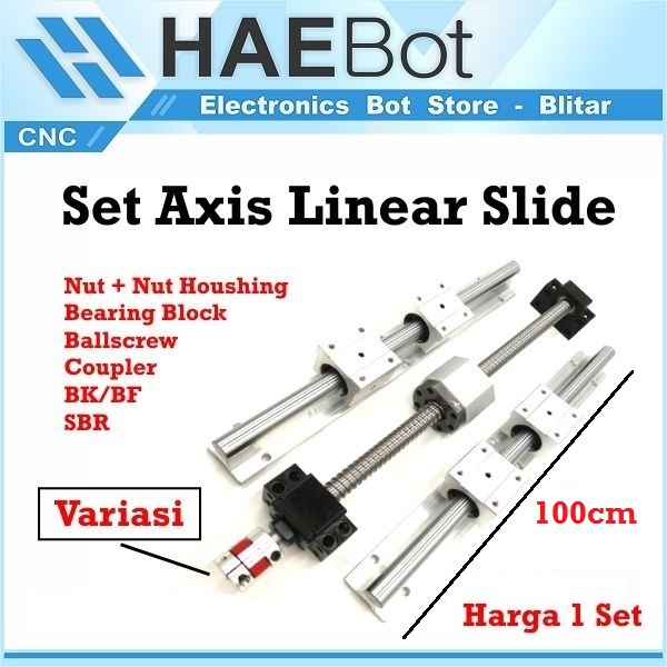 Jual [HAEBOT] Set Axis SBR16 SFU1605 100cm Ballscrew CNC Router Plasma