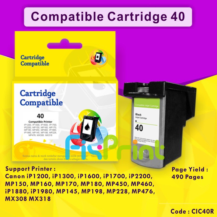 Jual Cartridge Tinta Recycle Canon 40 PG40 PG40 Black Refill Printer