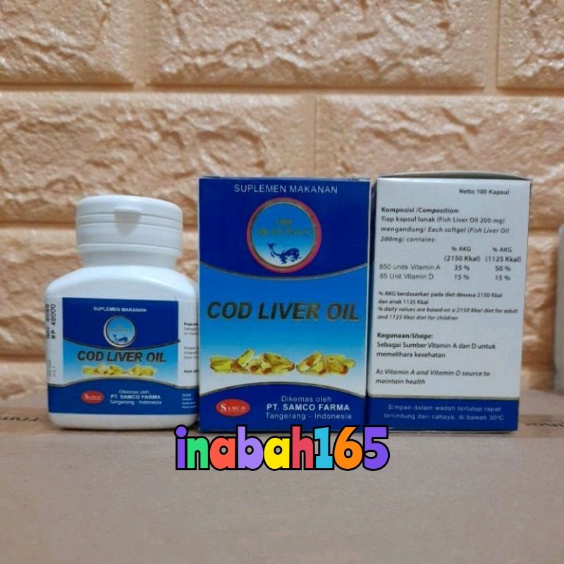 Jual Cod liver oil SAMCO | suplemen minyak ikan 100 kapsul | Shopee ...