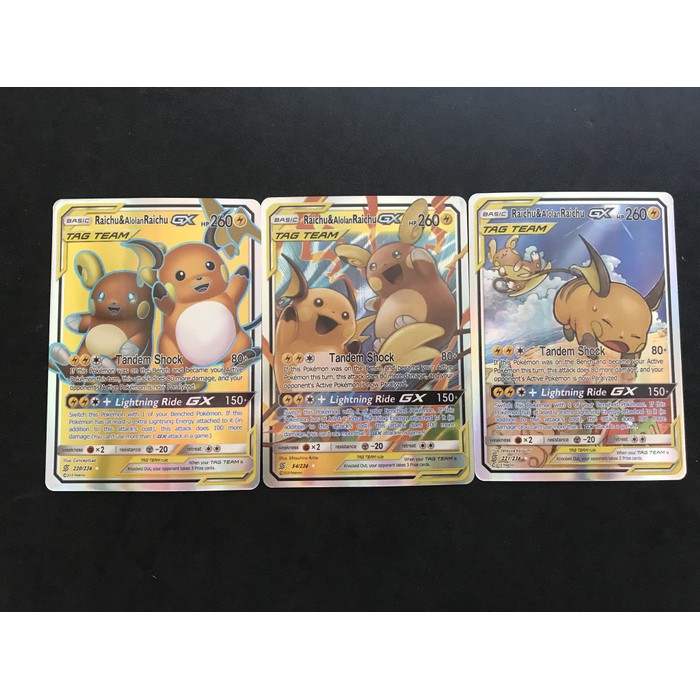 Jual Kartu Pokemon TCG Sun&Moon Tag Team Raichu & Alolan Raichu GX ...