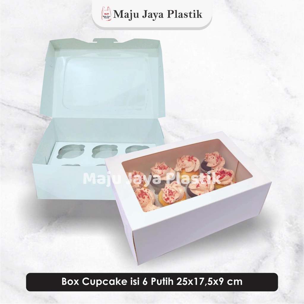 Jual (Min 5pcs) BOX CUPCAKE ISI 6 DGN INNER 25x17,5x9 cm / dus cupcake