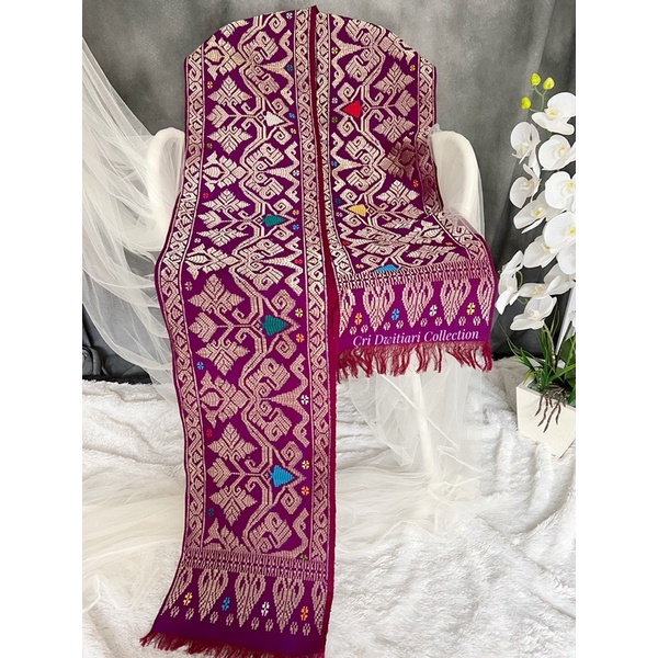 Jual Selendang Songket Rebong/ Selendang Motif Bali Banyumas Cendana ...