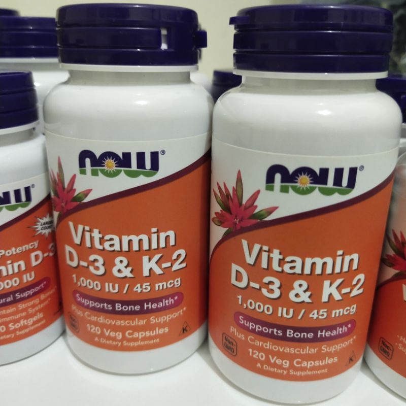 Jual SALE! 100 ORIGINAL VITAMIN D3 & K2 NOW 120 Veg Capsules Support kesehatan tulang