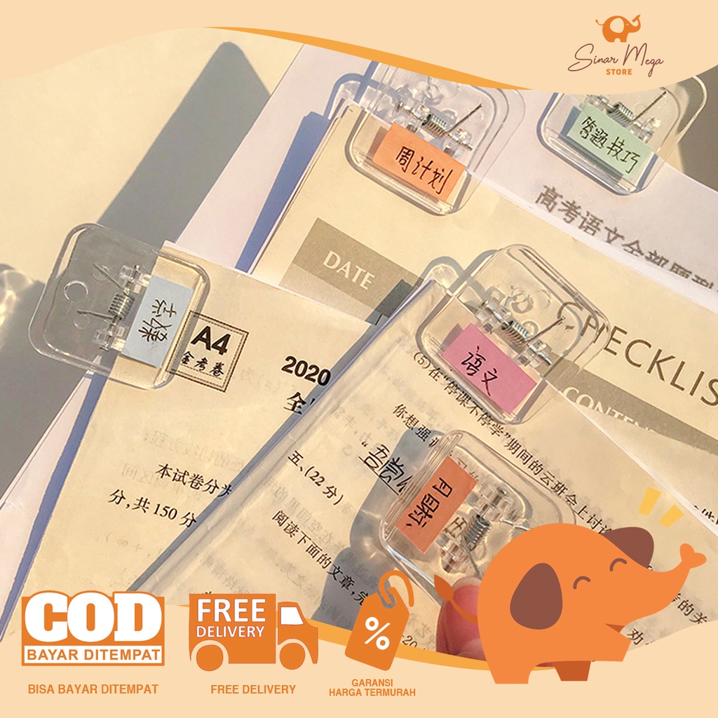 Jual Cute Transparent Ins Clip Test Paper Clip / Penjepit Kertas ...