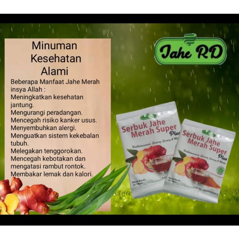 Jual Serbuk Jahe Merah Super Plus Rd Jahe Merah Kemasan Isi Sachet Shopee Indonesia