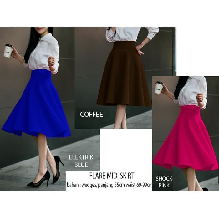 Jual Elena Skirt ( Midi Flare Skirt ) | Shopee Indonesia