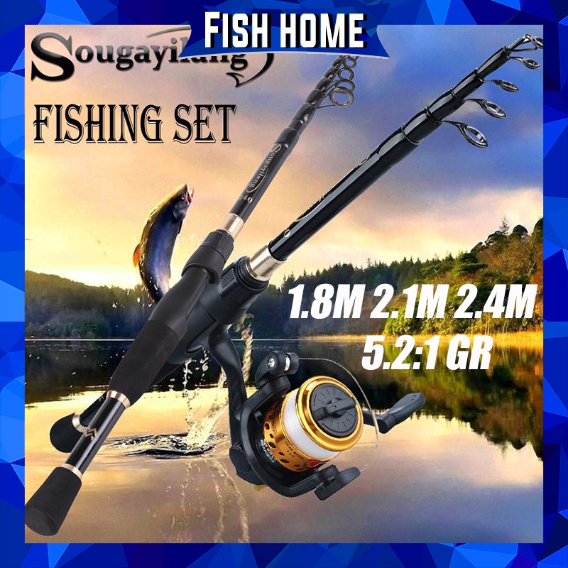 Jual Set Pancing Kolam Termurah Serat Karbon Portabel 1.8M-2.4M Joran ...