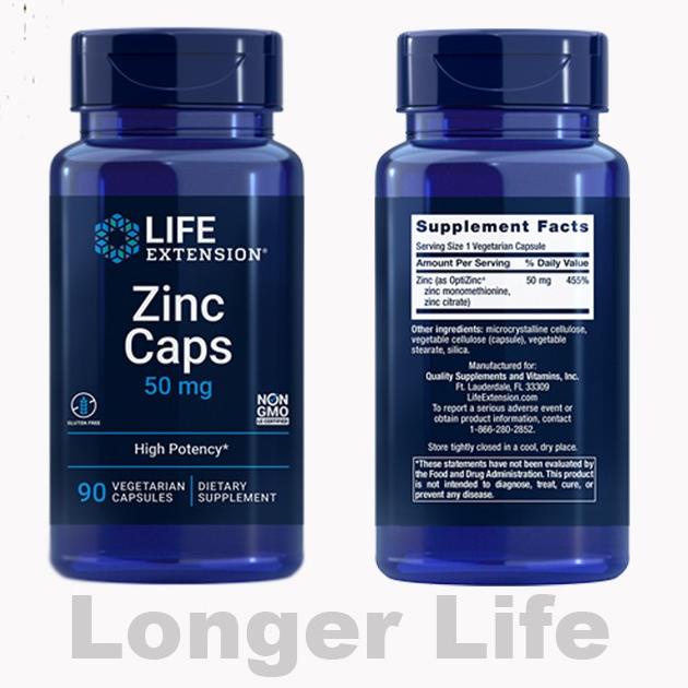 Jual Life Extension Zinc Caps, 50 Mg 90 Vegetarian Capsules (Original