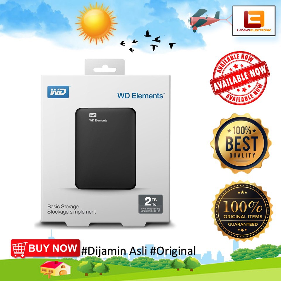 Jual WD Element Elements 2TB Hitam - HD HDD Hardisk Eksternal External ...