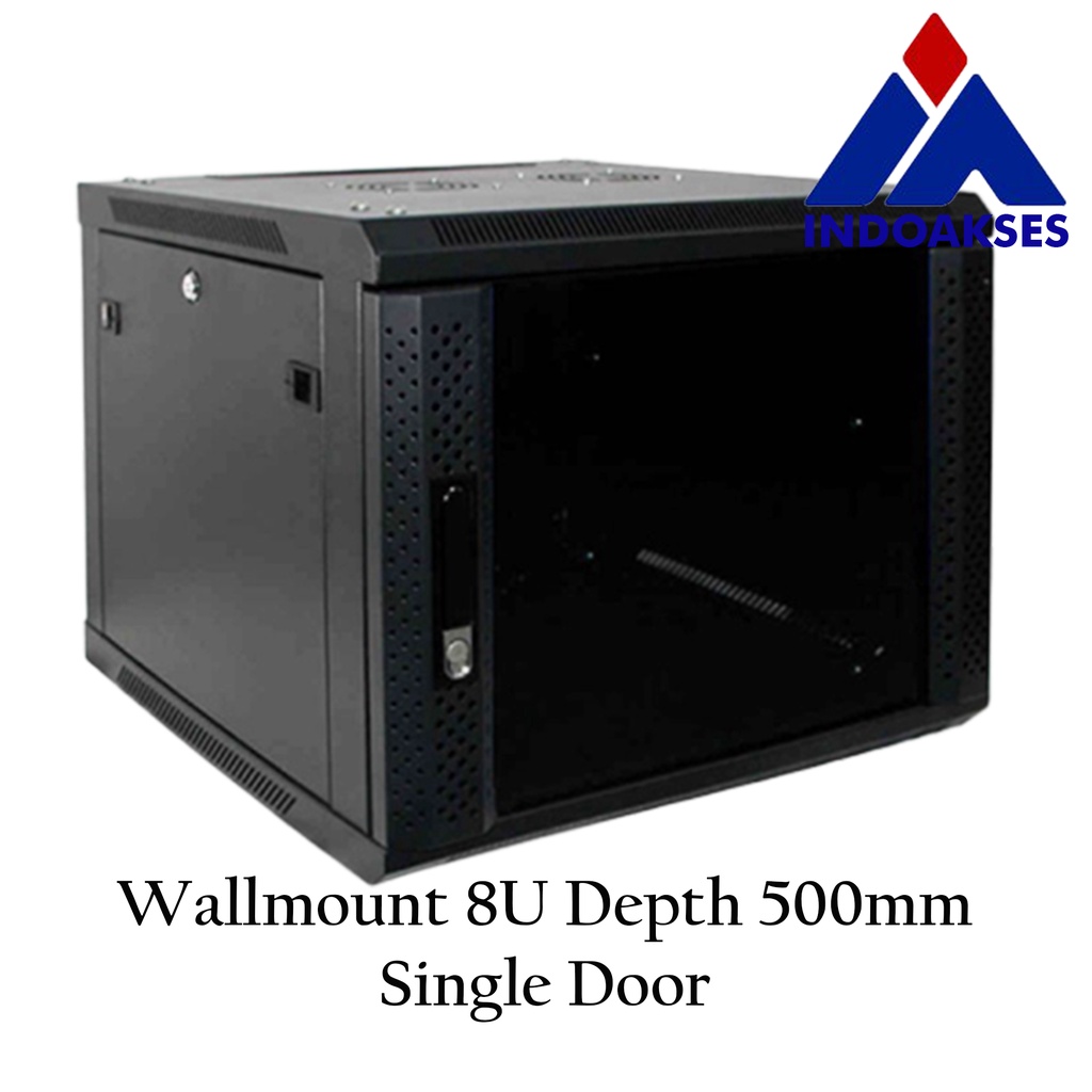 Jual Rack Server 8U Wallmount Rack Depth 500mm Single Door 19