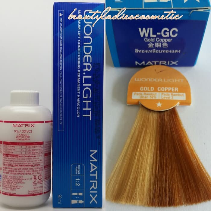 Jual MATRIX HAIR COLOR WONDER LIGHT GOLD COPPER PAKET LENGKAP CAT ...