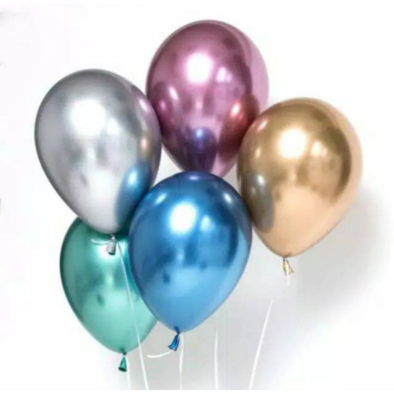 COD BALON LATEX CHROME 50PCS BALON CHROME 12INCH BALON ULTAH BALON HBD