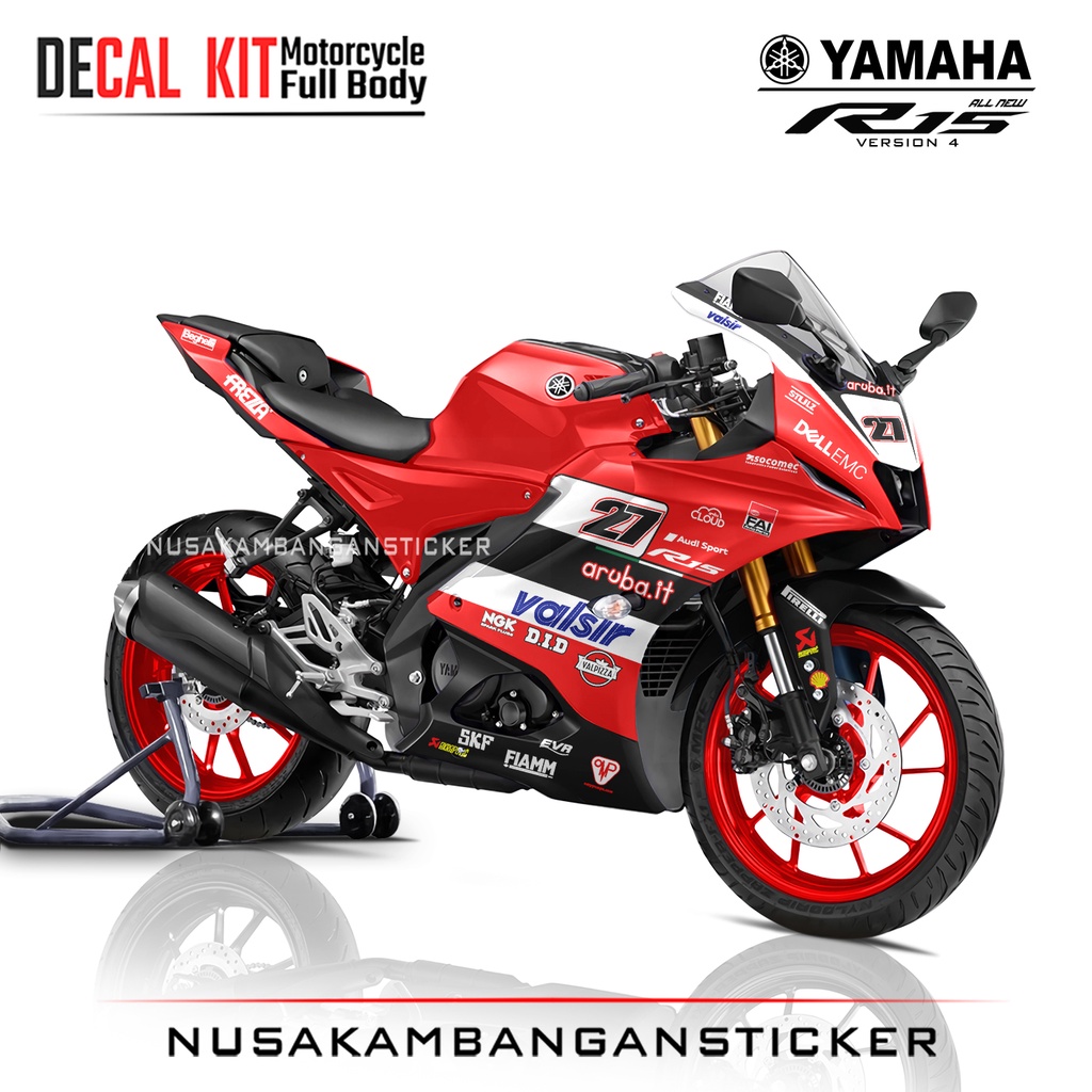 Jual Decal Sticker Yamaha All New R15 V4 Arubait Red Stiker Full Body ...