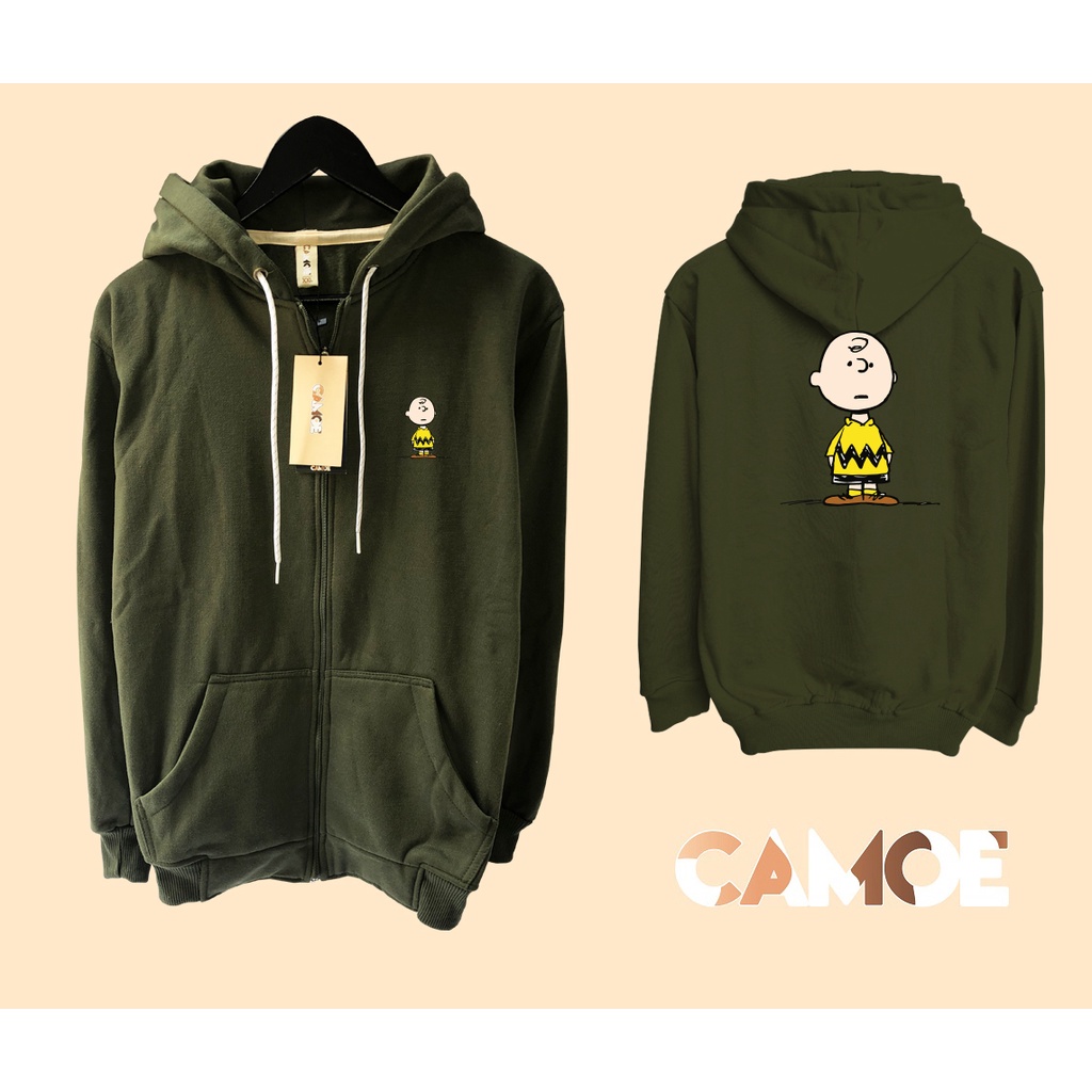 Jual Jaket Hoodie zipper premium charlie brown peanut snoopy Shopee