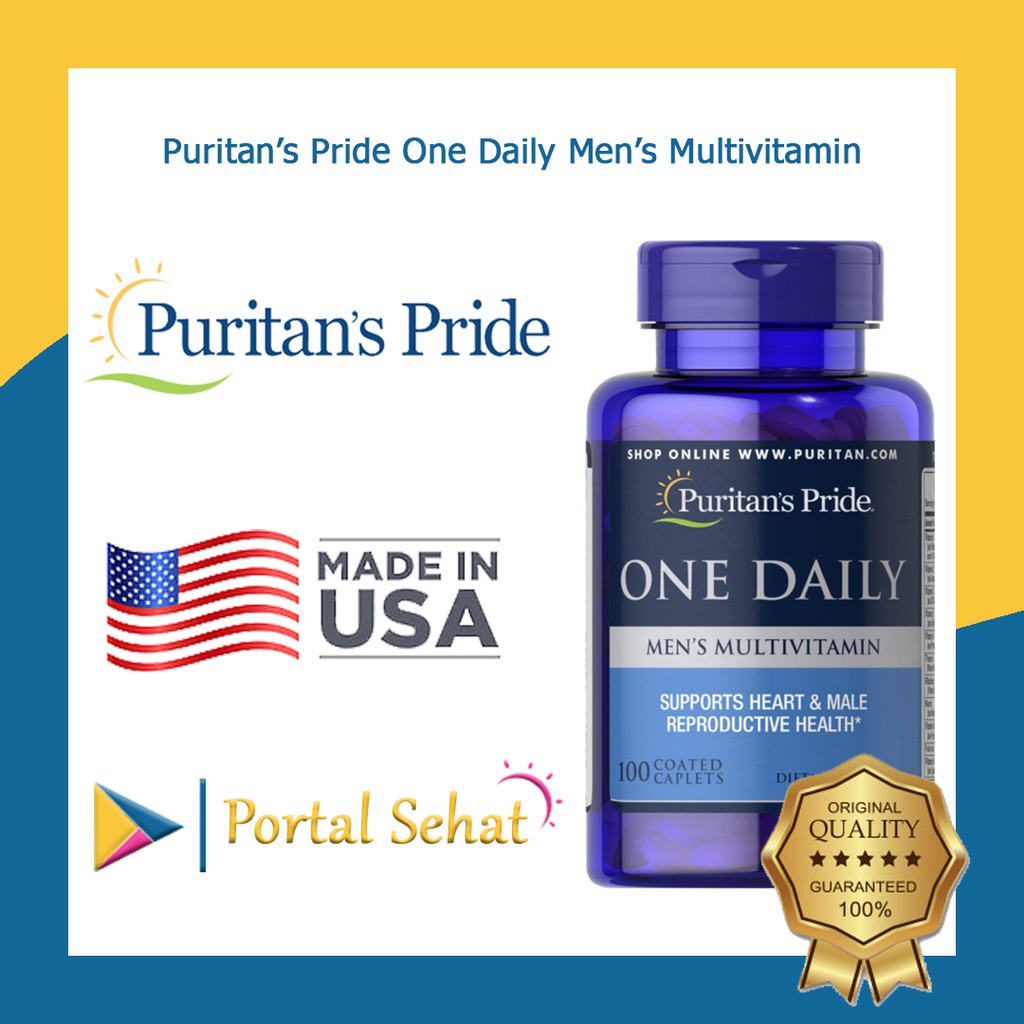 Jual Puritans Pride One Daily Men Multivitamin 100 Coated Caplets