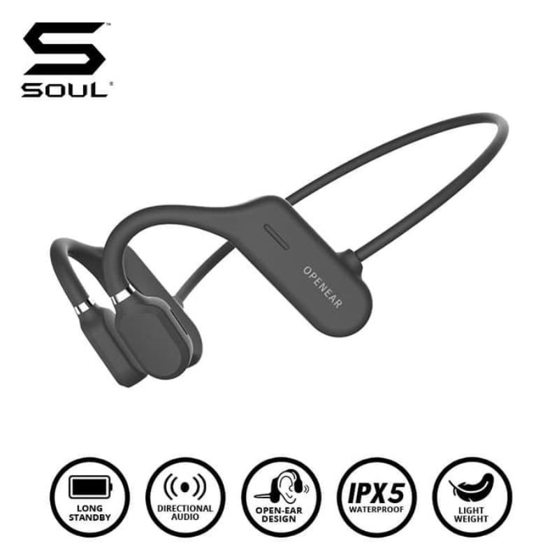 Soul Open Ear Earphone Bluetooth 5.0 Air Conduction Headphone Openear Speaker Waterproof Ori New