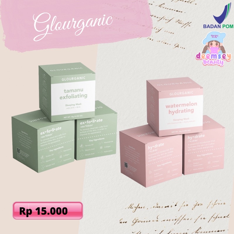 Jual (BPOM) (READY) SLEEPING MASK by GLOURGANIC TAMANU EXFOLIATING