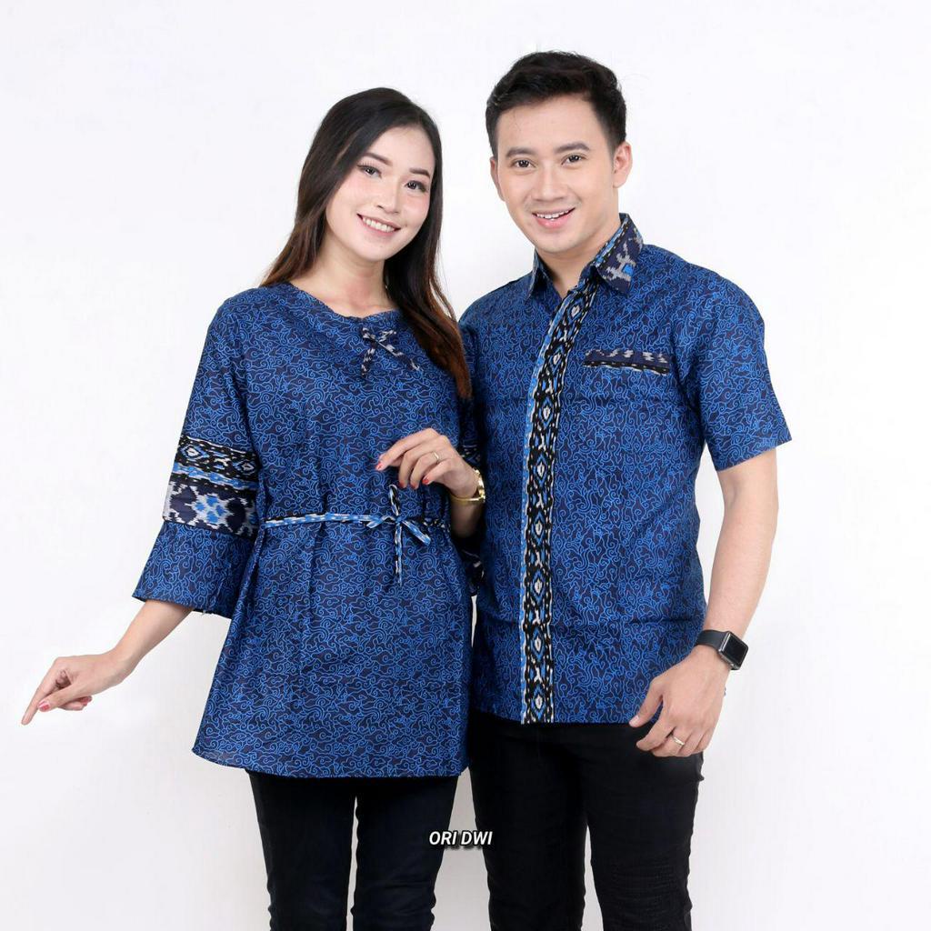 Jual Batik Couple Atasan Blus Batik Kemeja Batik Pria Seragam Kantor ...