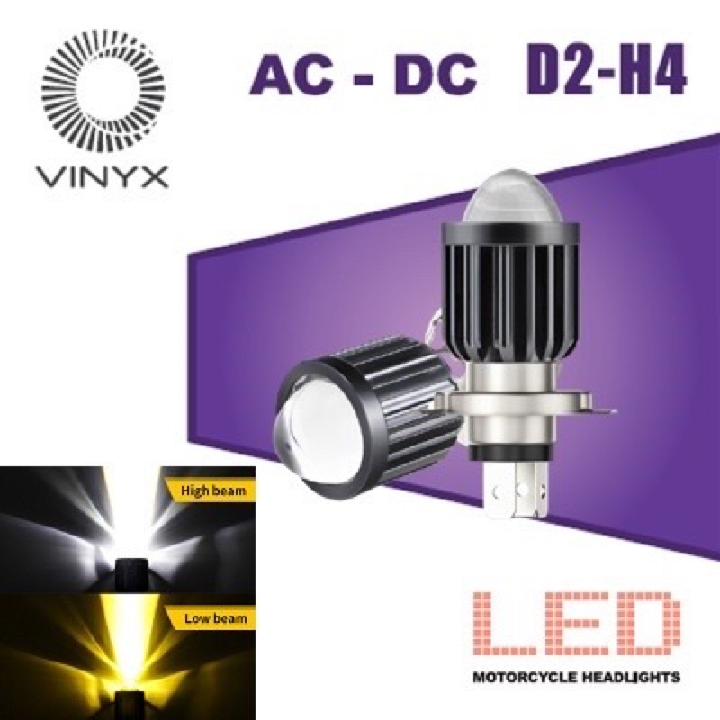 Jual LAMPU LED UTAMA VINYX MOTOR H4 LASER D2 HIGH LOW 2 WARNA PUTIH