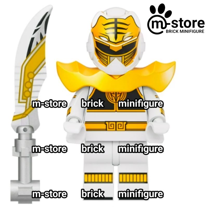 Jual brick mighty morphin power rangers white ranger mini toy figure ...
