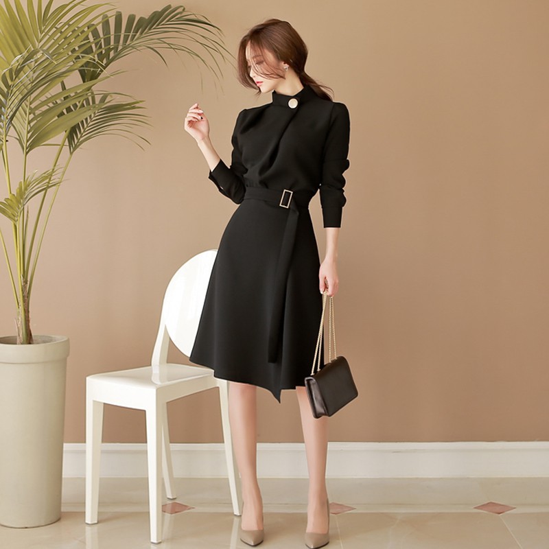CW-667 Dress impor elegan dress kerja dress formal kasual good quality