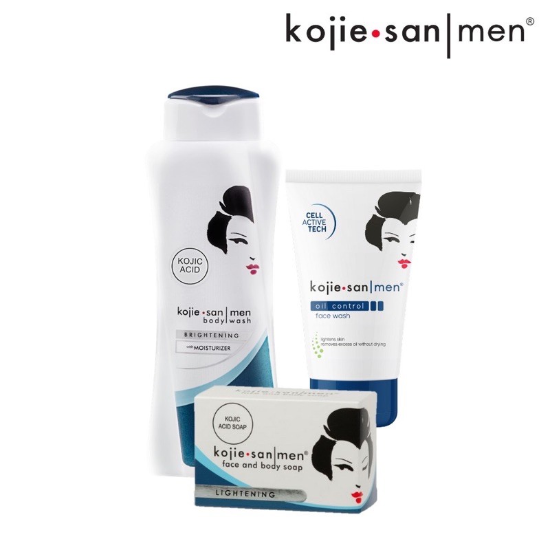Jual KOJIE SAN MEN PACKAGE KOJIESAN MEN LIGHTENING SOAP / BRIGHTENING BODY WASH / FACE WASH