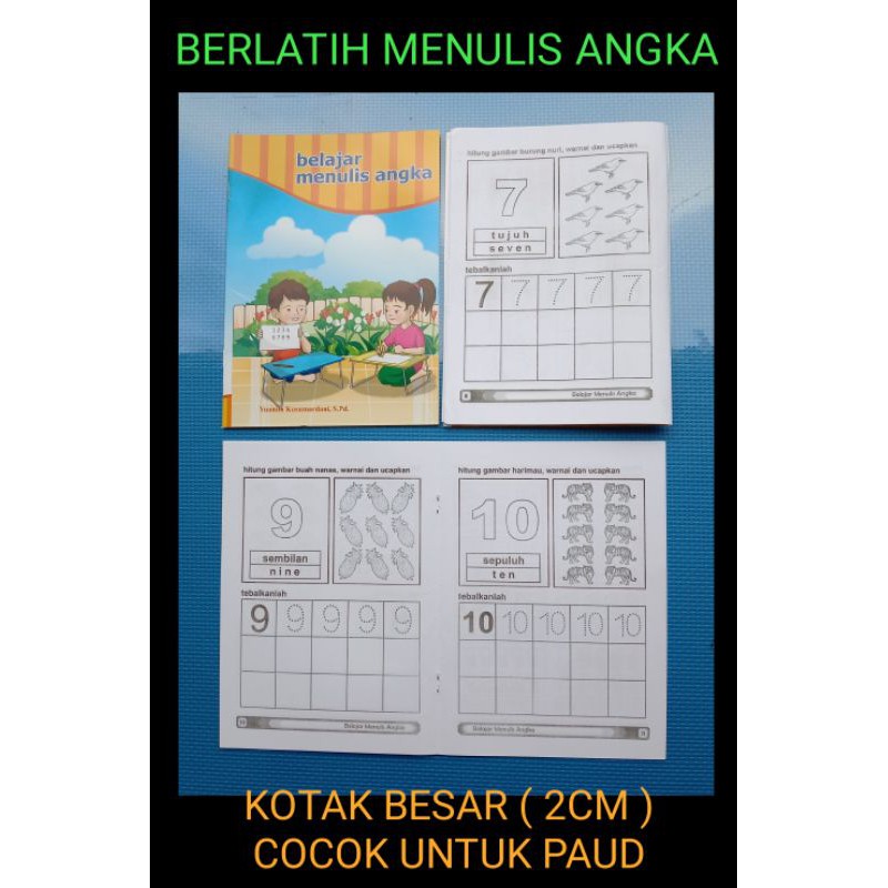 Jual BUKU BELAJAR MENULIS ANGKA BILANGAN PAUD, BUKU KEGIATAN MENEBALKAN ...