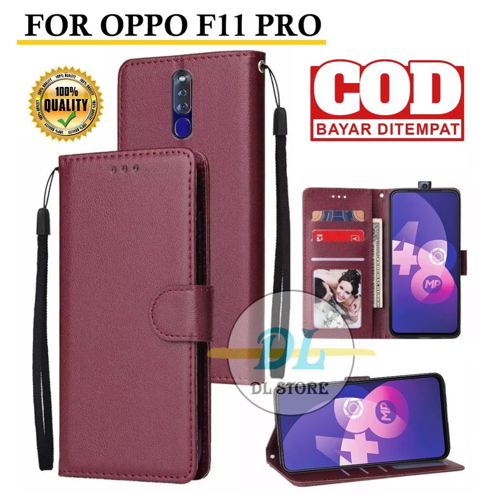 Jual FLIP CASE OPPO F11 PRO FLIP LEATHER CASE PREMIUM-FLIP WALLET