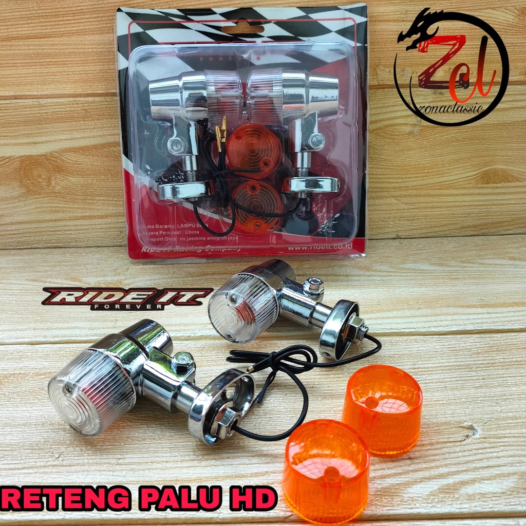 Jual riting palu HD Chrome Lampu Sein CB Classic Ride IT Riting Bulat ...