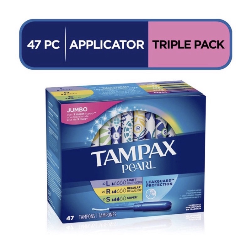 Jual ECER Tampon Tampax Pearl Jumbo triple pack Shopee Indonesia