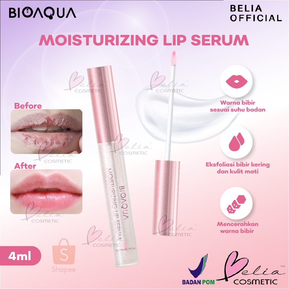 Jual BELIA BIOAQUA Moisturizing Lip Serum 4ml Pink Alami Lip Balm