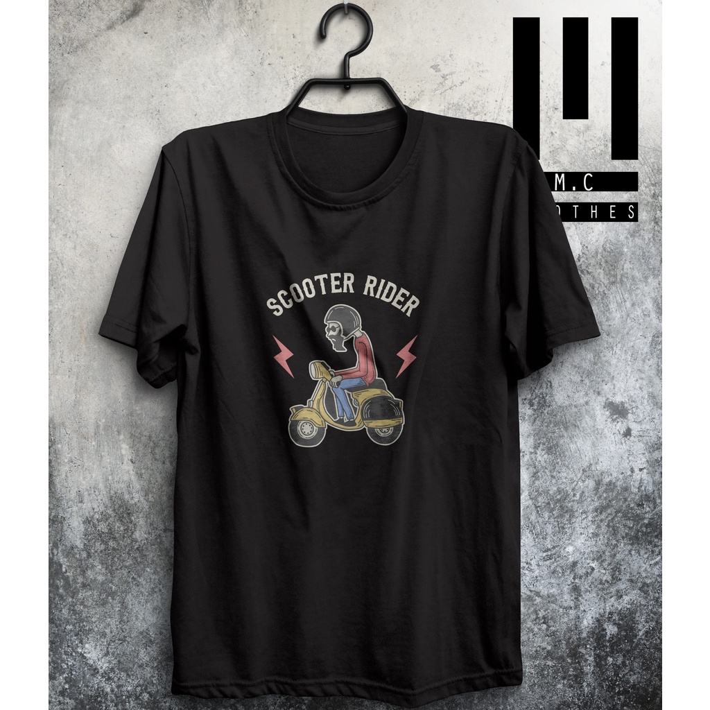 Jual Kaos baju distro vespa scooter rider tshirt motor bahan katun ...