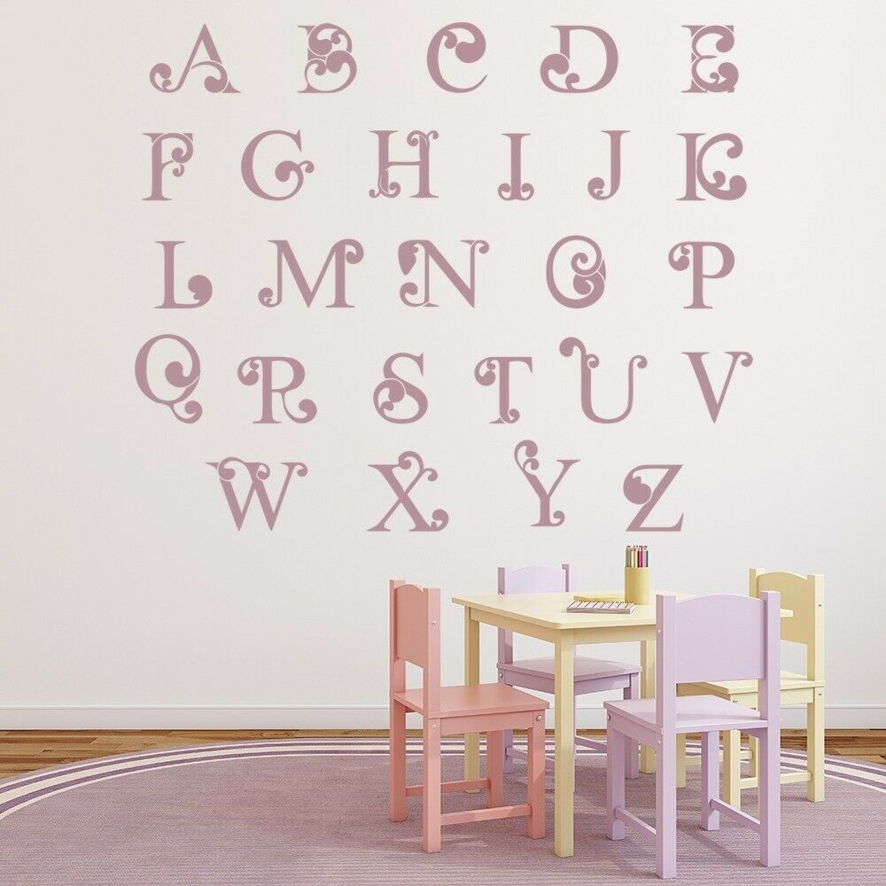 Jual Stiker Dinding Kamar Tidur Anak Alphabet Wall Decal Kid Bedroom ...