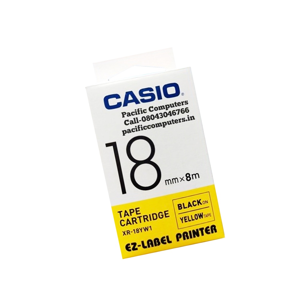 Casio XR-18YW1-Label Tape - Printer - Kuning - 18 mm
