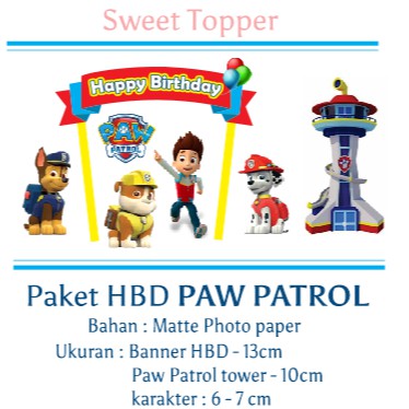 Jual Topper paket Paw Patrol dengan menara utk hiasan cake | Shopee ...