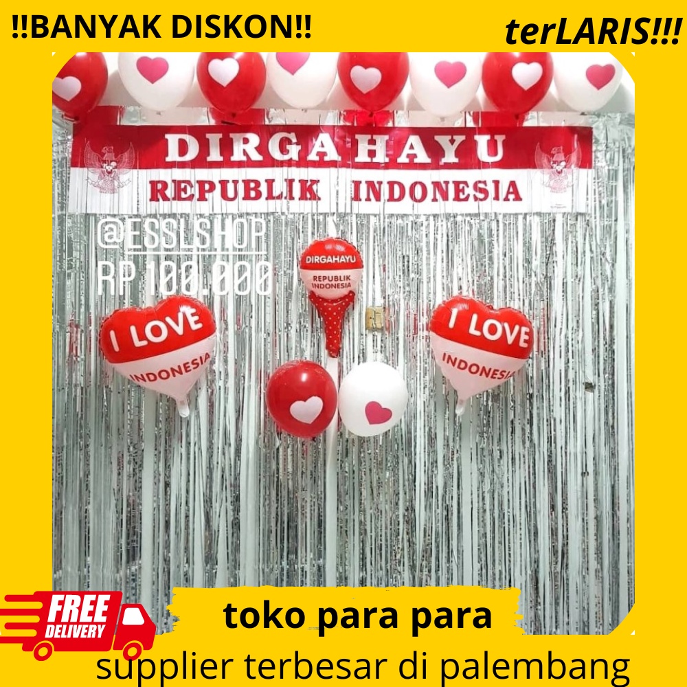 Jual Paket Dekor Dirgahayu RI/ Hiasan 17 Agustus/ Dekorasi HUT RI