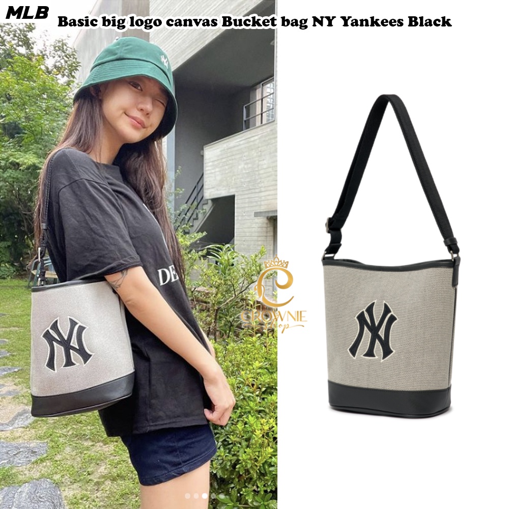 Jual MLB basic big logo canvas bucket bag | Shopee Indonesia