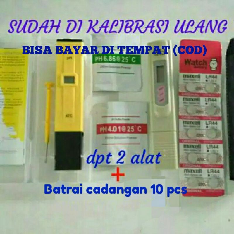 Paket alat ukur hidroponik PH meter air & TDS Meter digital ( Sudah di kalibrasi ulang )