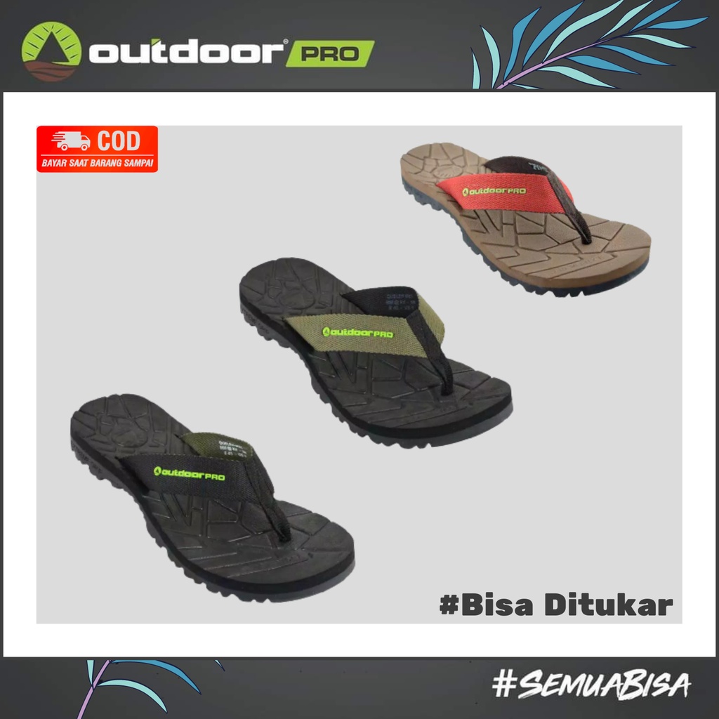 Outdoor Pro Dueler MXT Sandal Gunung Jepit Pria Original Traveling Adventure Keren Black Brick Coral