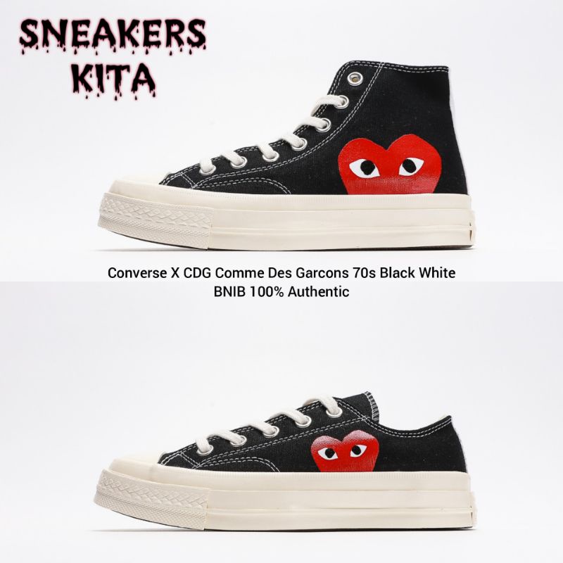 Converse Play CDG Comme Des Garcons 70s Black White BNIB 100 Authentic