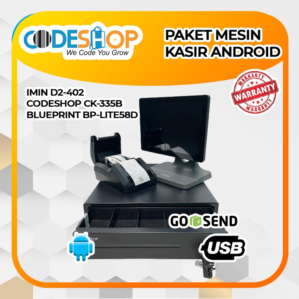 Jual Paket Mesin Kasir Android Imin All Set Untuk Cafe Resto Plus